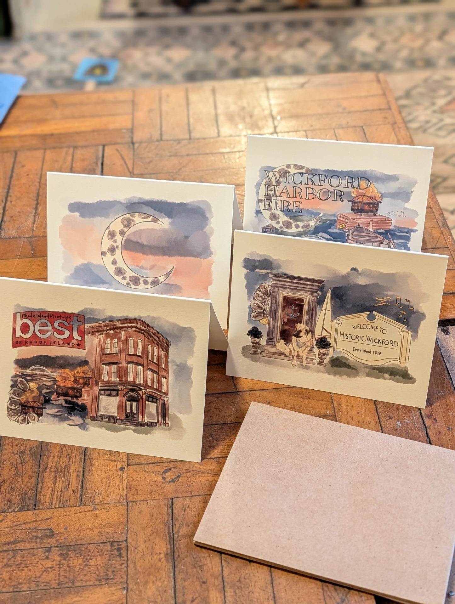 Rhody Series | Everyday Illustrated Notecards, Set of 4 with Envelopes