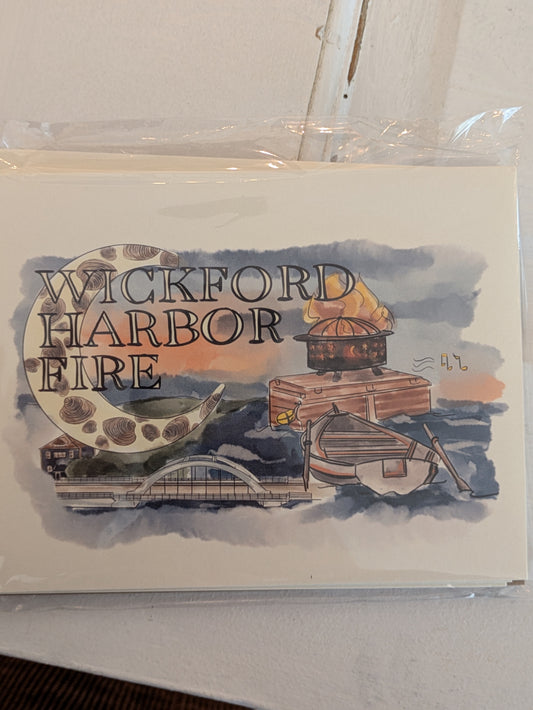 Limited Edition | Wickford Harbor Fire 2025 | Assorted Notecards, Set of 4 with Envelopes