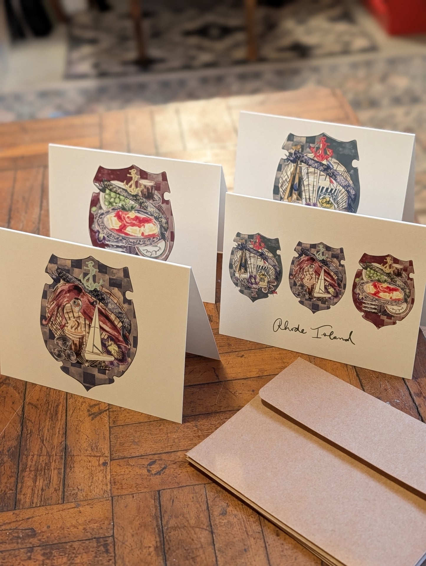 Rhody Series | Everyday Illustrated Notecards, Set of 4 with Envelopes