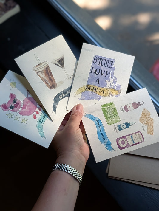 RHORI Series | Everyday Illustrated Notecards, Set of 4 with Envelopes